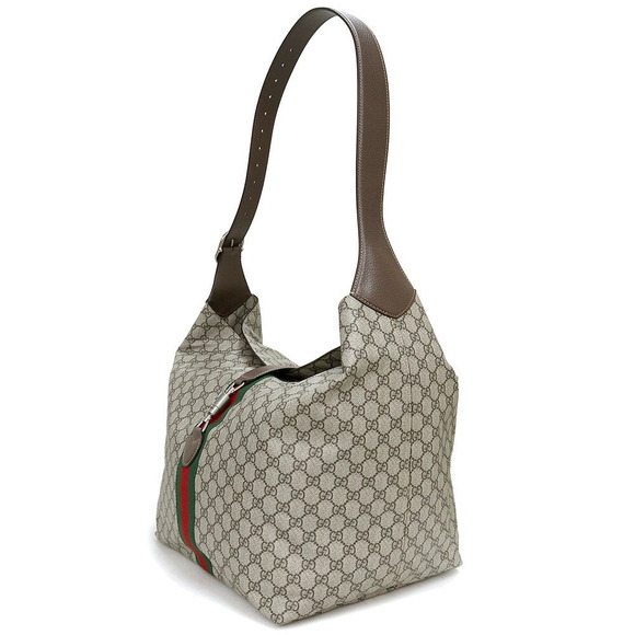 Gucci Jackie Crossbody Bag GG Supreme Leather Beige Ebony Brown - Picture 5 of 9